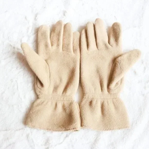 Beige Fleece Gloves - Picture 3 of 3
